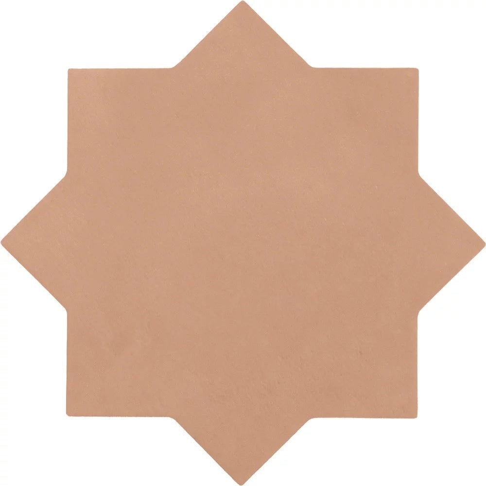 Equipe - Kasbah 6 1/&quot; x 6 1/2&quot; Matte Porcelain Tile - Star - Terracotta