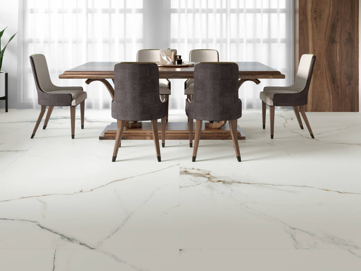 General Ceramic - Lance Series 12 in. x 24 in. Matte Rectified Porcelain Tile - White Installed