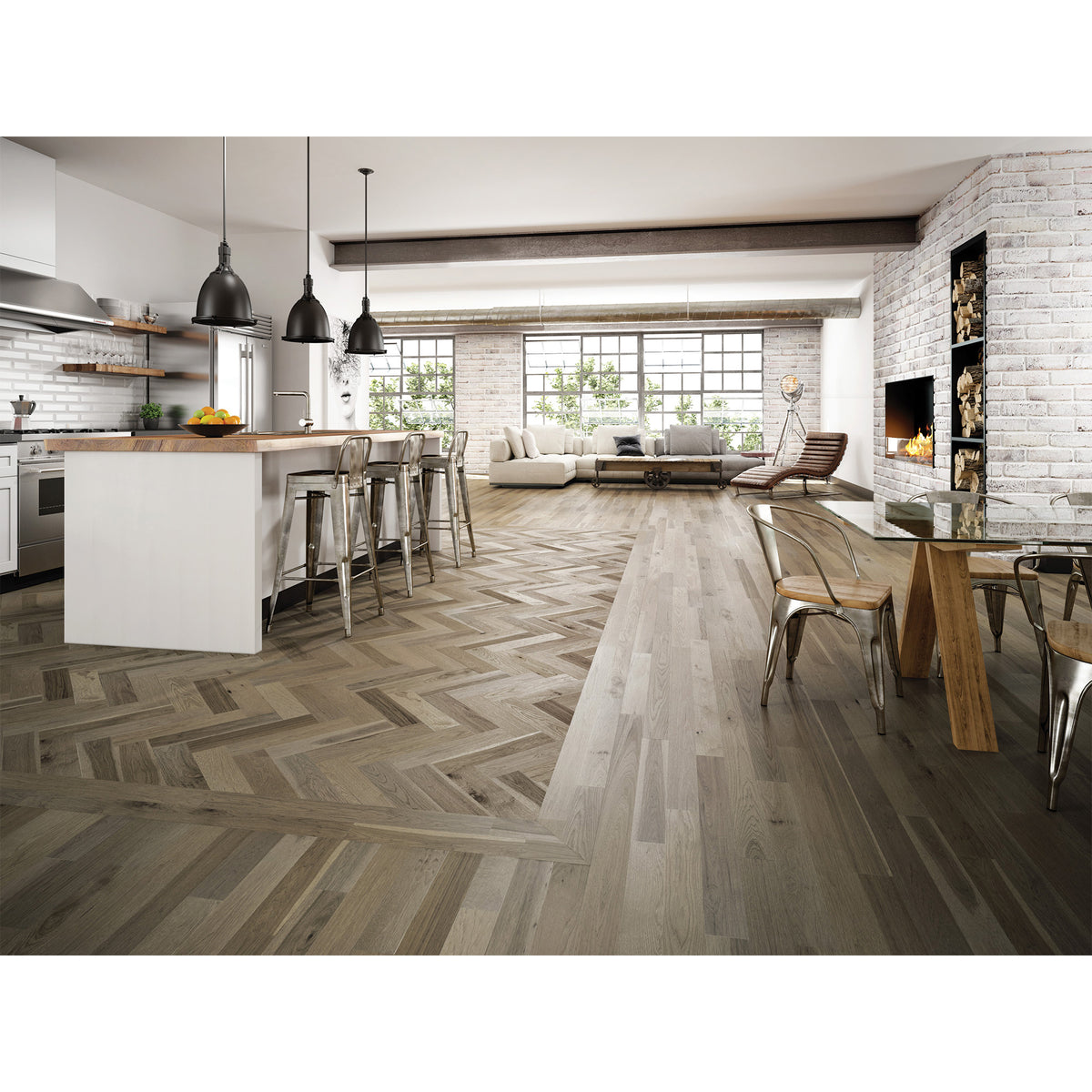 Lauzon - Ambiance Emira 3 1/4&quot; Engineered Nextstep Hardwood - Hickory Sabbia Room Scene