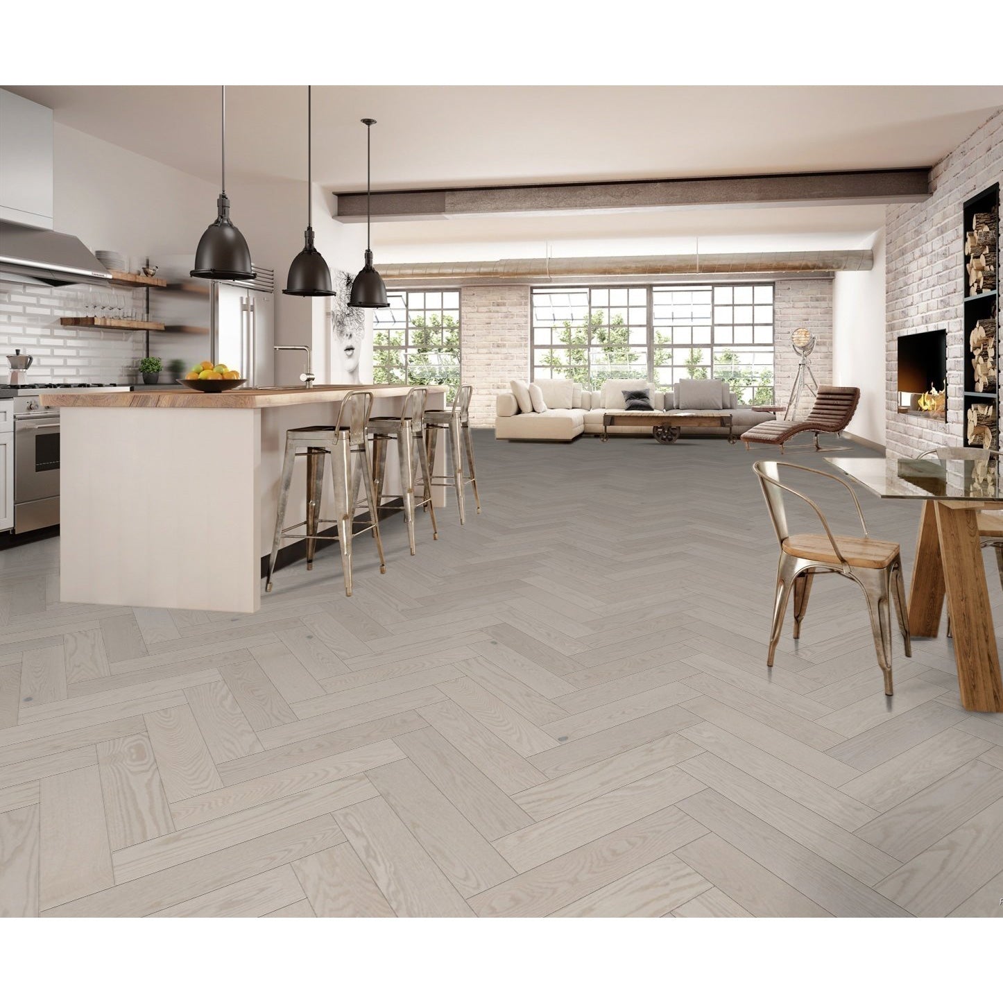 Lauzon - Ambiance Tempo 5 3/16" Nextstep Herringbone Engineered Hardwood - Red Oak Capriccio