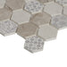 Lungarno Ceramics - Artisan Glass 1.5 in. Hexagon Mosaic - Grigio Close 2