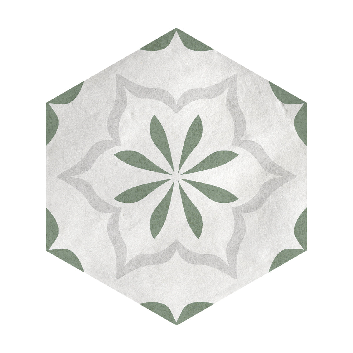 Lungarno Ceramics - Casablanca - Emerald Hex Deco