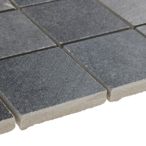 Lungarno Ceramics - Disk 2 in. x 2 in. Porcelain Mosaic - Anthracite Close