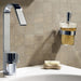 Lungarno Ceramics - Disk 2 in. x 2 in. Porcelain Mosaic - Beige Installed