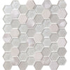 See Lungarno Ceramics - Finish Line Metallic Blend 2 in. Hex Mosaic - Pearl