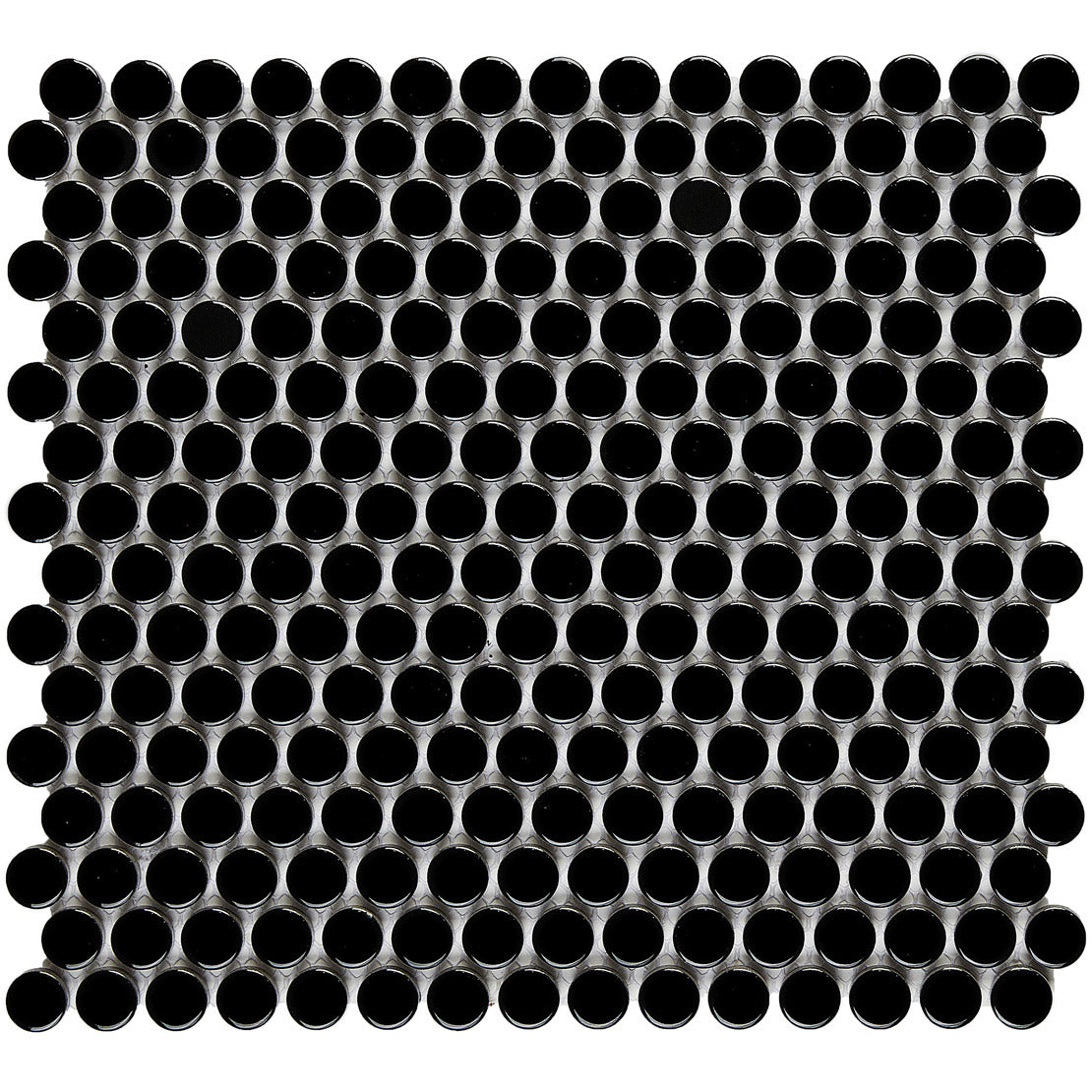 Lungarno Ceramics - Finish Line Penny Round Mosaics - Black