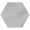 See Lungarno Ceramics - Disk 14 in. x 16 in. Porcelain Hexagon Tile - Grey
