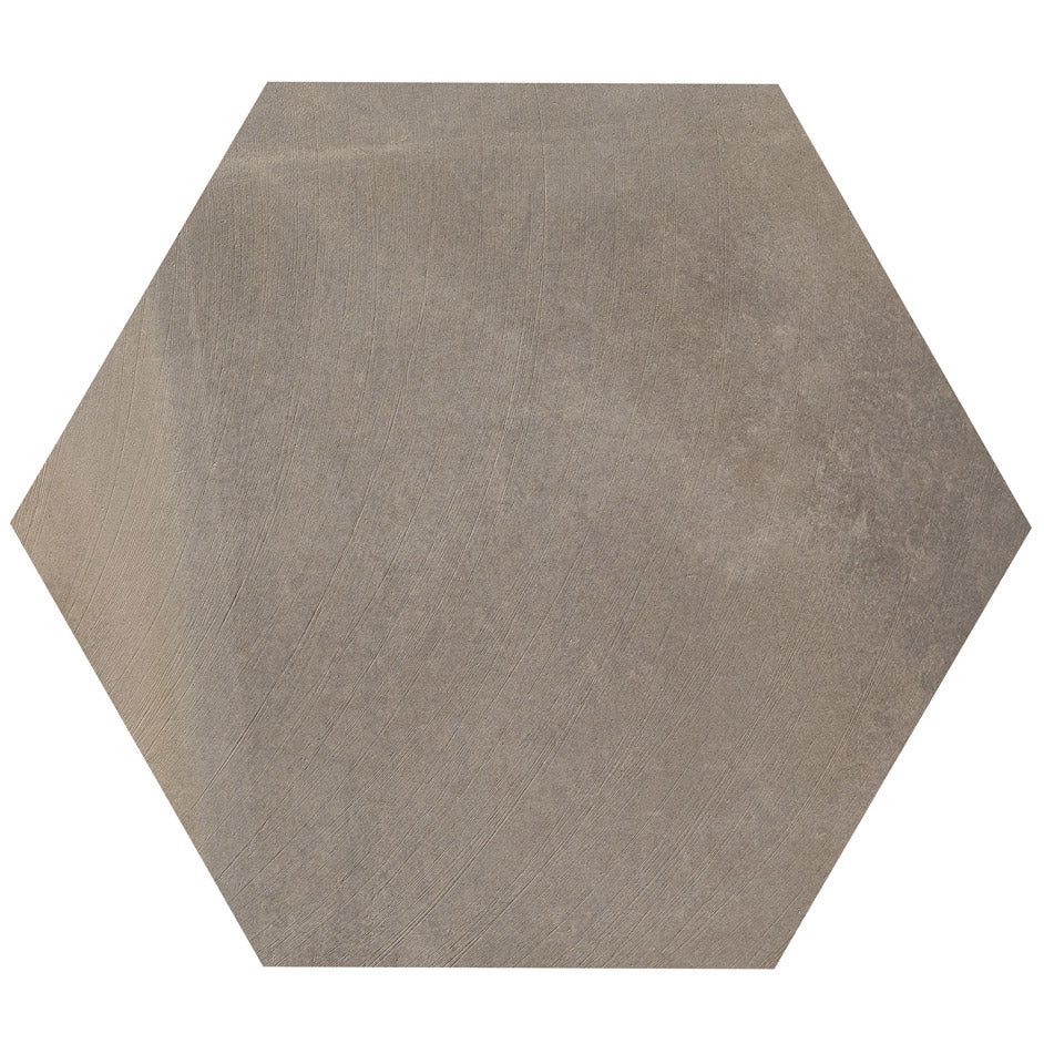 Lungarno Ceramics - Disk 14 in. x 16 in. Porcelain Hexagon Tile - Beige