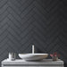 Lungarno - Linea 3 in. x 12 in. Ceramic Tile - Ardesia Matte Installed