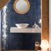 Lungarno Ceramics - Marrakesh 4" x 4" Wall Tile - Meknes Marine Installed
