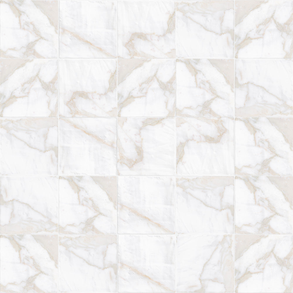 Lungarno - Massa Calacatta Oro 6 in. x 6 in. Undulated Wall Tile Variation