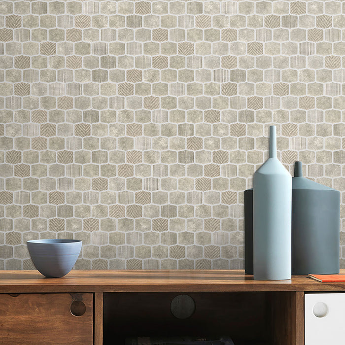 Lungarno - Organic Strands Lantern Mosaic - Grey Installed