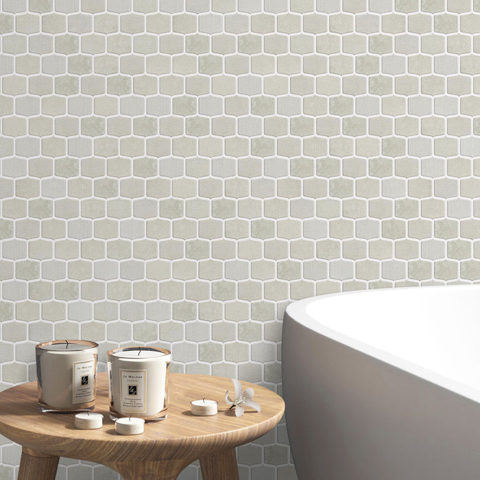 Lungarno - Organic Strands Lantern Mosaic - Ivory Installed