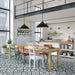 Lungarno Ceramics - Retrospectives 8 in. x 8 in. Ceramic Tile - Royal Blues Installed 3