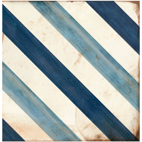 Lungarno Ceramics - Retrospectives 8 in. x 8 in. Ceramic Tile - Royal Blues