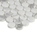 Lungarno - Simple Stone Glass Mosaic - Bianco Pennyround Close 2