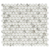 See Lungarno - Simple Stone Glass Mosaic - Bianco Pennyround