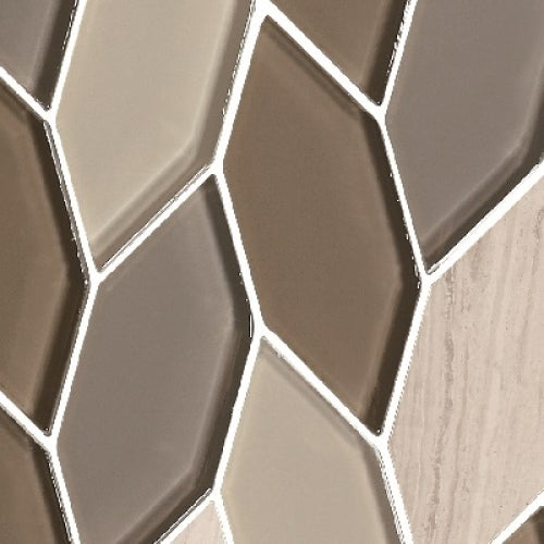 Lungarno Ceramics - Natural Elements - Mink Hex Leaves Mosaic