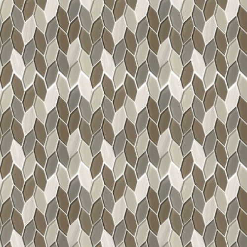 Lungarno Ceramics - Natural Elements - Mink Hex Leaves Mosaic