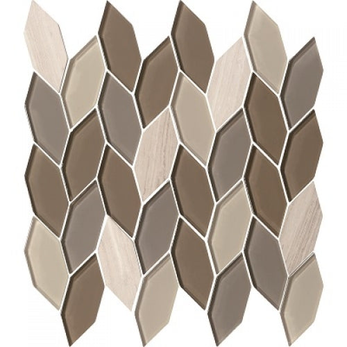 Lungarno Ceramics - Natural Elements - Mink Hex Leaves Mosaic