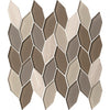 See Lungarno Ceramics - Natural Elements - Mink Hex Leaves Mosaic
