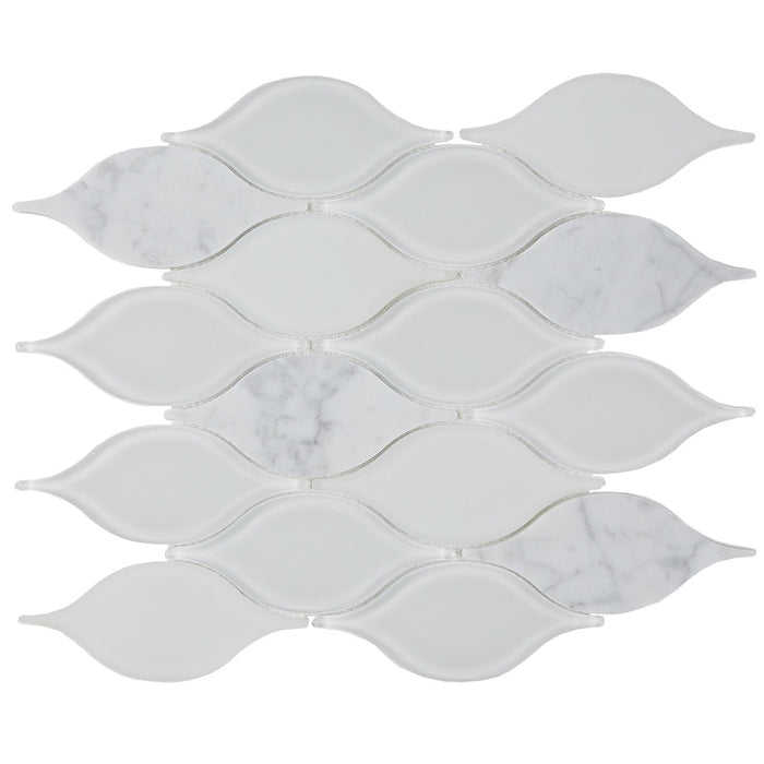 Lungarno Ceramics - Natural Elements - Snow Fall Tear Drop Mosaic