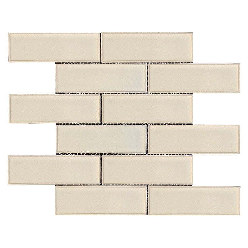 Maniscalco - Modern Edge Recycled Glass Interlock Mosaic - Pearl Blaze