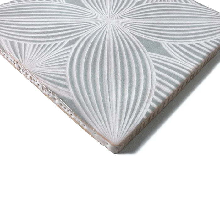 Lungarno - Melody 5 in. x 5 in. Wall Tile - Audrey Decor - Mint Lungarno - Melody 5 in. x 5 in. Wall Tile - Audrey Decor - Mint