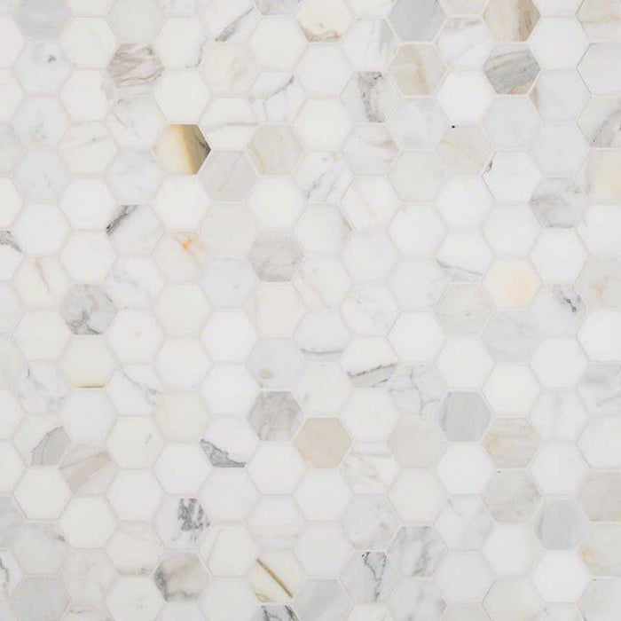 MSI - Calacatta Gold 2 in. Hexagon Marble Mosaic - Polished