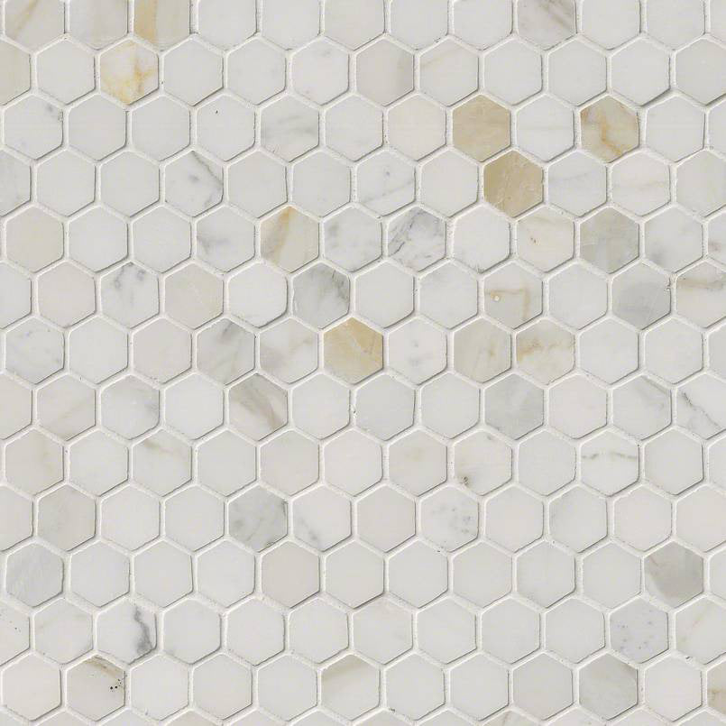 MSI - Calacatta Gold 1 in. Hexagon Marble Mosaic - Polished