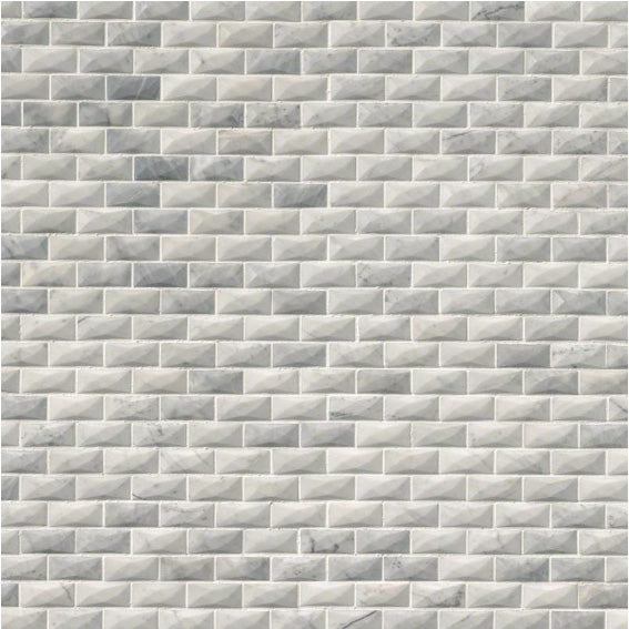 MSI - Carrara White 1 in. x 2 in. 3D Mosaic - Polished - Variation