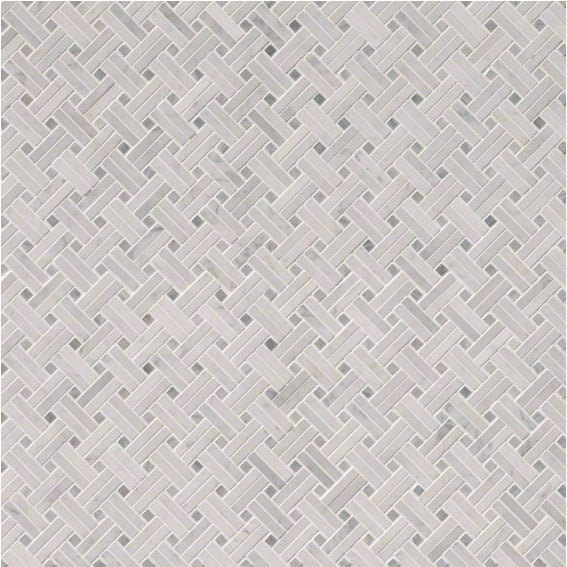 MSI - Carrara White Basketweave Pattern Mosaic - Polished - Variation