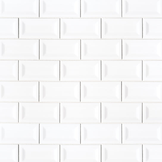 MSI - Domino - 3 in. x 6 in. Inverted Beveled White Subway Tile