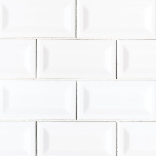 MSI - Domino - 3 in. x 6 in. Inverted Beveled White Subway Tile