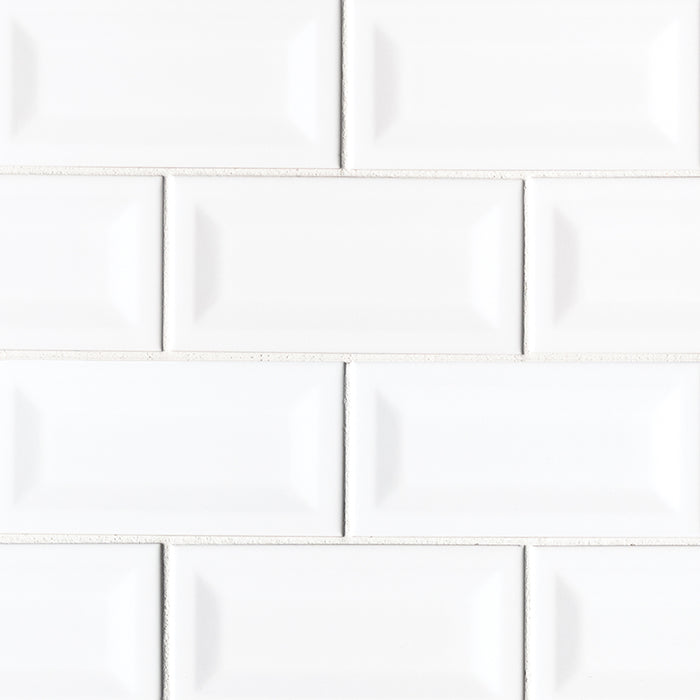 MSI - Domino - 3 in. x 6 in. Inverted Beveled White Subway Tile