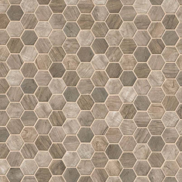 MSI - Driftwood Hexagon 6mm Glass Mosaic Tile