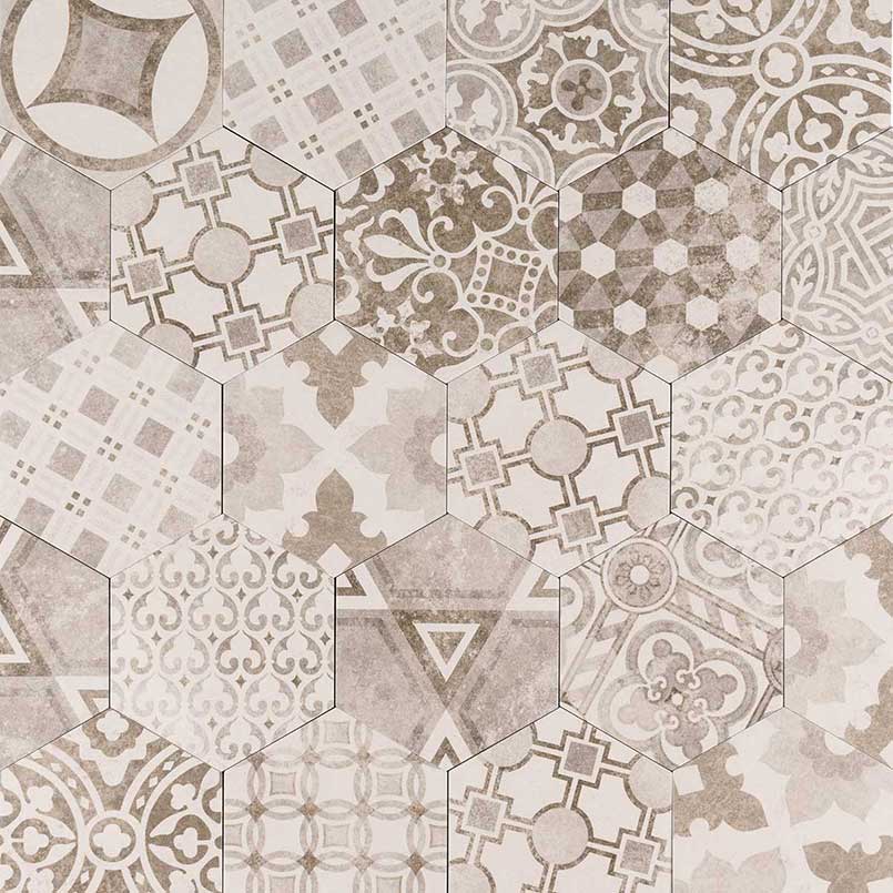 MSI - Kenzzi 7 in. x 8 in. Porcelain Tile Collection - Mixana Hexagon