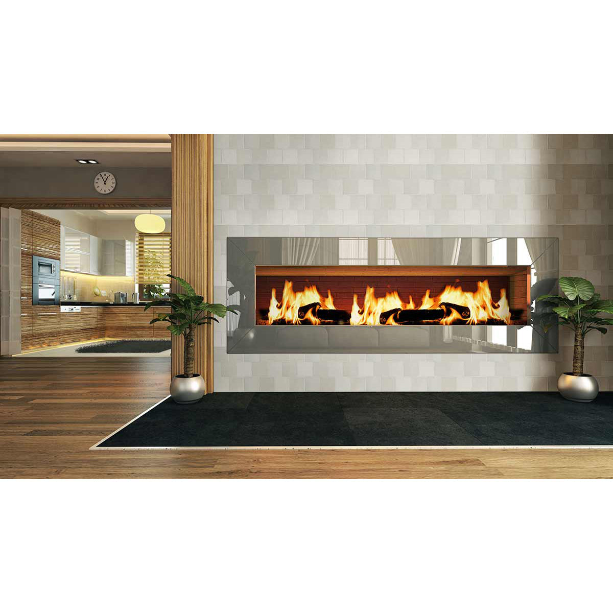 MSI - Renzo - 5 in. x 5 in. - Ceramic Wall Tile - Dove Fireplace Install