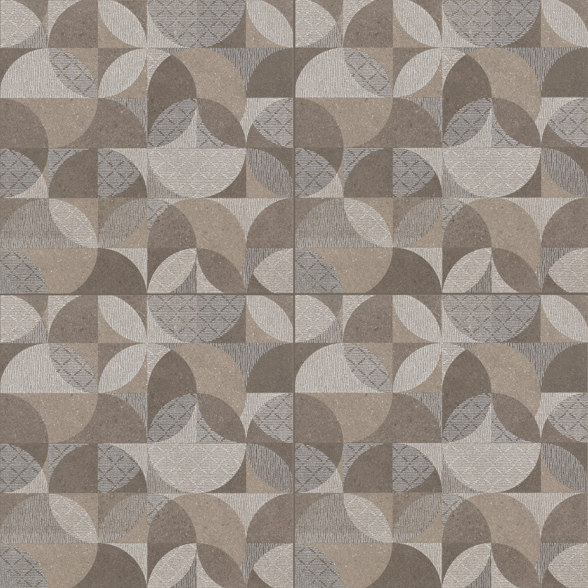 Marazzi - Fondamenta 24 in. x 24 in. Deco Porcelain Tile - Dark Grey Variation View