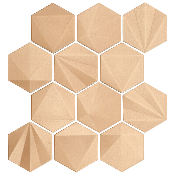 Marazzi - GeoMetal 3" Hexagon Mosaic - Champagne Gold