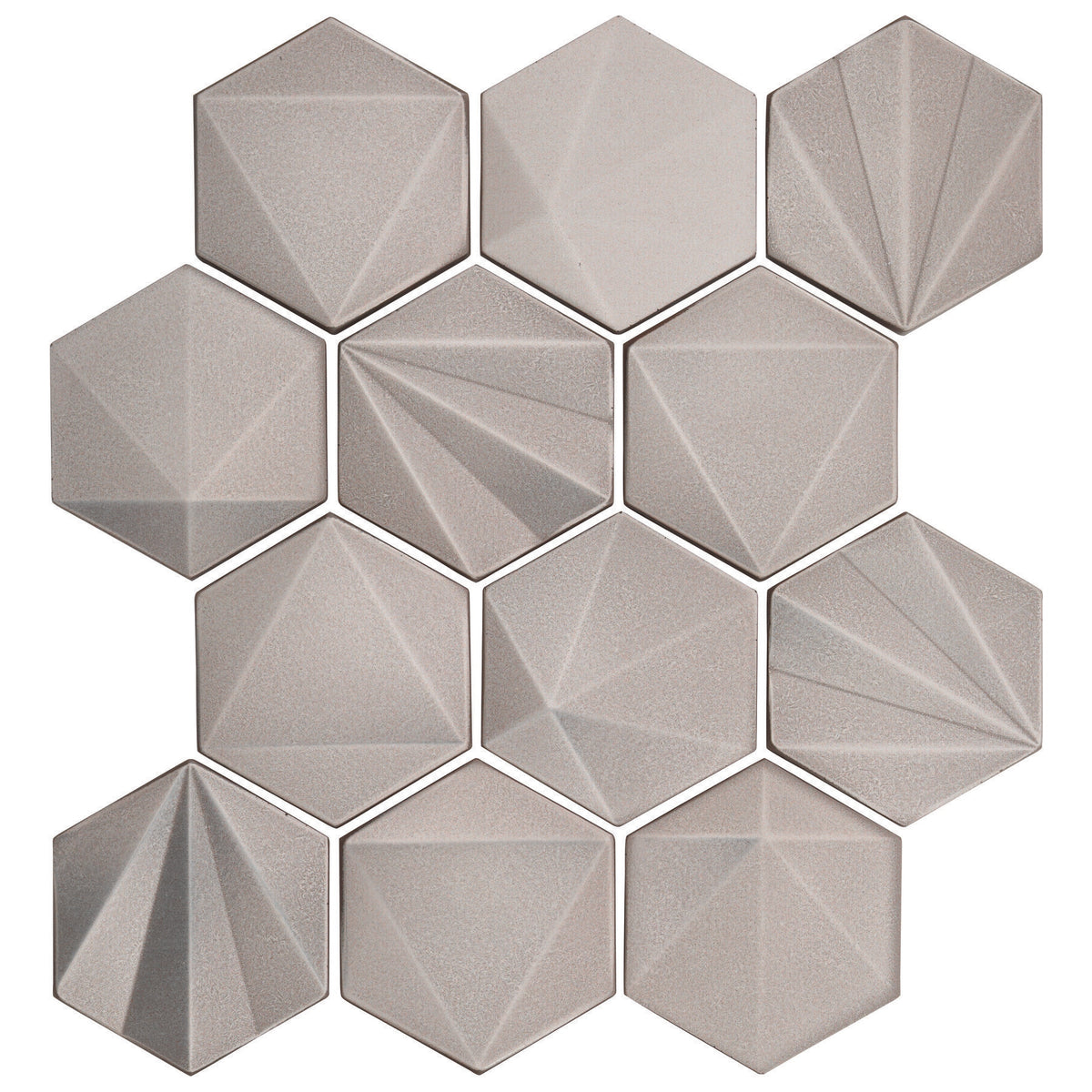 Marazzi - GeoMetal 3&quot; Hexagon Mosaic - Nickel