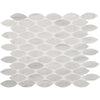 See Marazzi - Haven Point - 1 in. x 2 in. Leaf Marble Mosaic - Candid Heather Honed