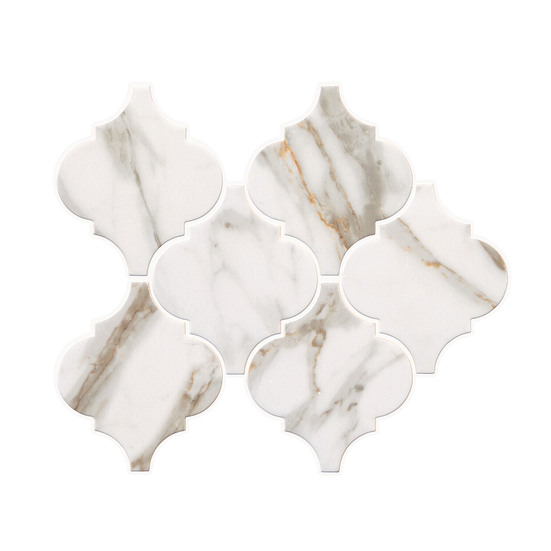 Marazzi - Marble Obsession - 6 in. Arabesque Ceramic Wall Tile 