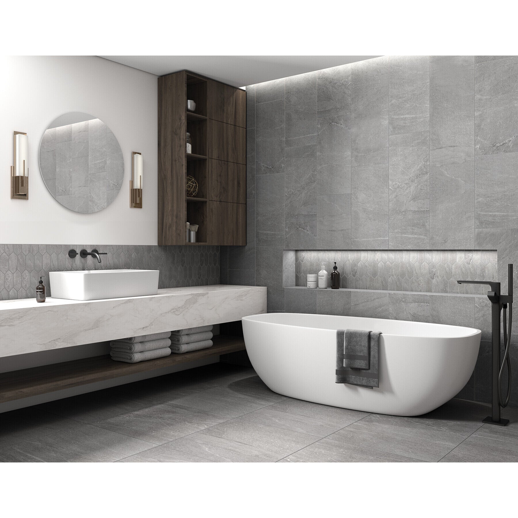 Marazzi - Marble Obsession - 12 in. x 24 in. Colorbody Porcelain 