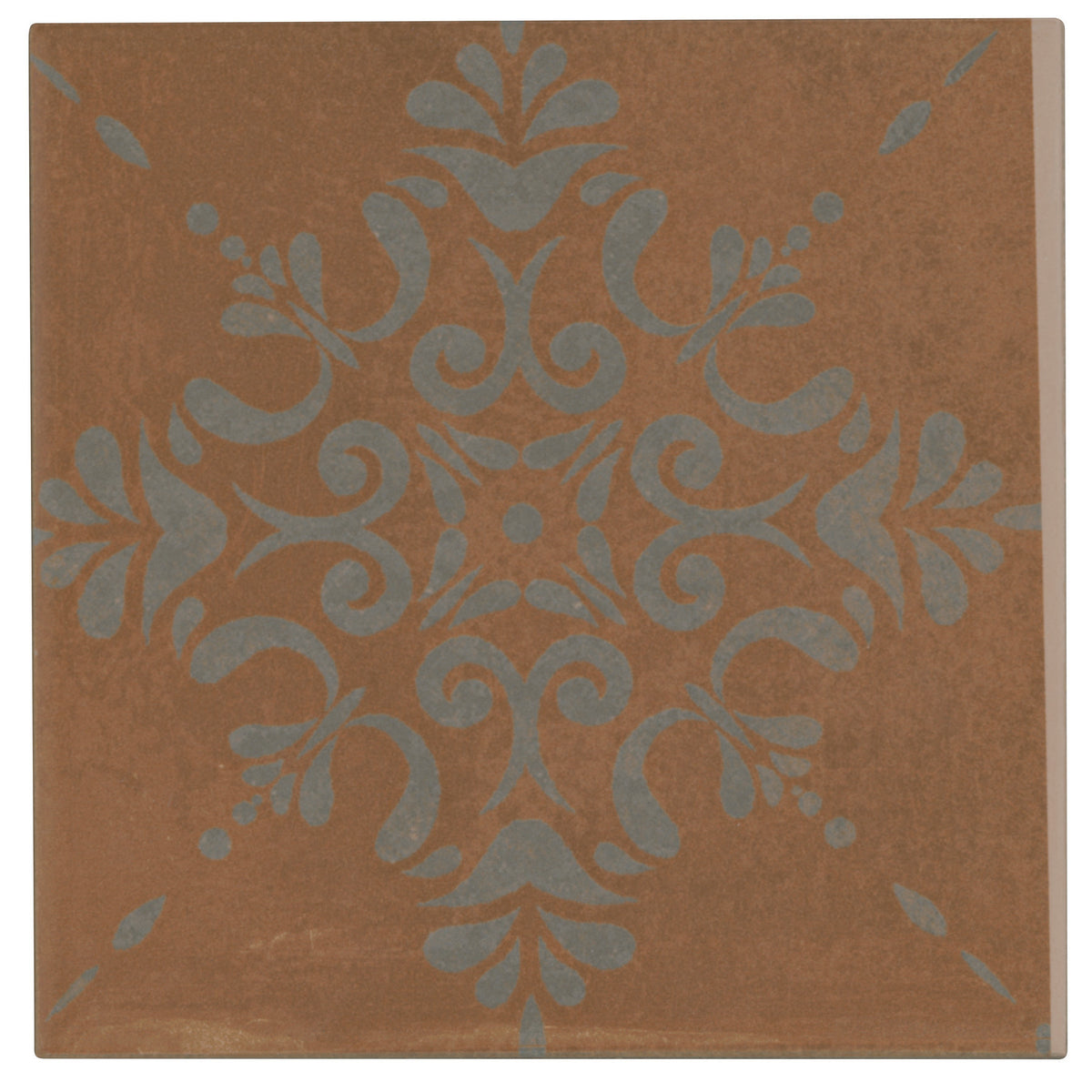 Marazzi - Moroccan Concrete 8&quot; x 8&quot; Deco Porcelain Tile - Aziza Terra Cotta MC59