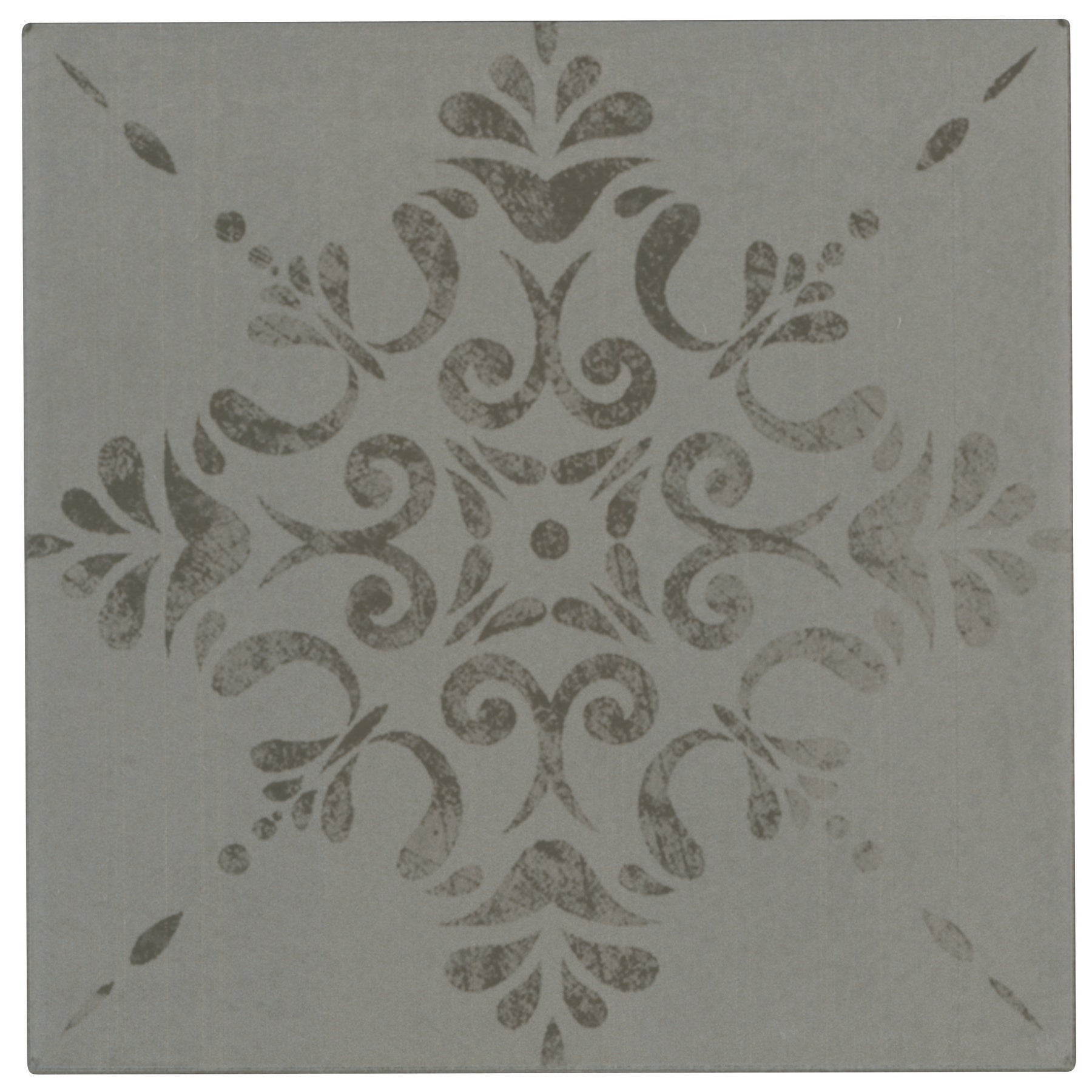 Marazzi - Moroccan Concrete 8" x 8" Deco Porcelain Tile - Aziza Gray MC61