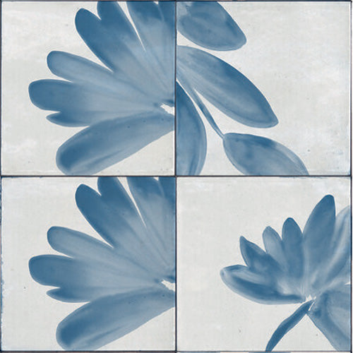 Blue Rice Tiles Marazzi - Rice - 6 in. x 6 in. Glazed Porcelain Wall Tile - Bianco Dec ...
