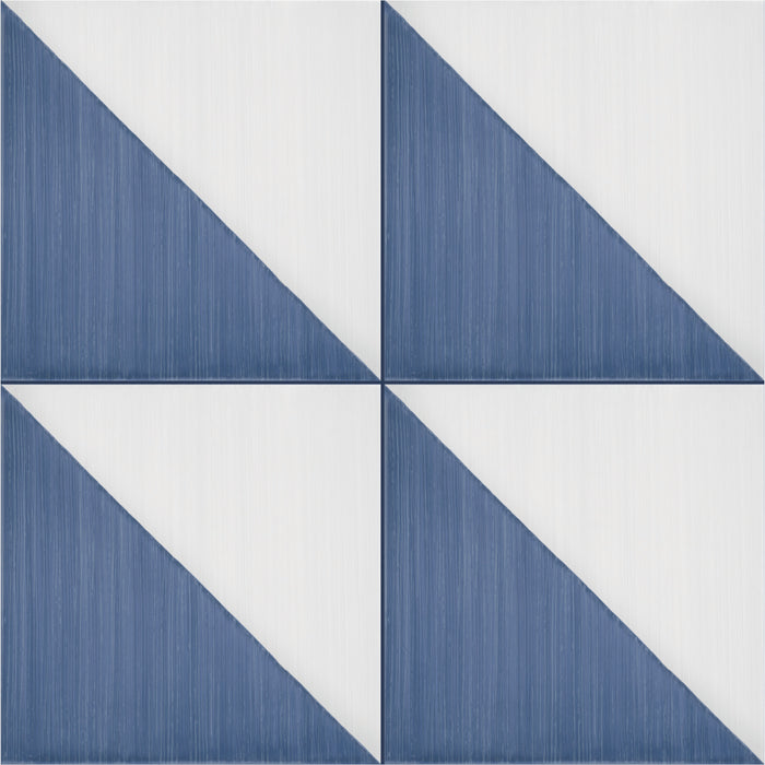 Marazzi - Scenario 8 in. x 8 in. Glazed Porcelain Tile - SR23 Blue Triangle