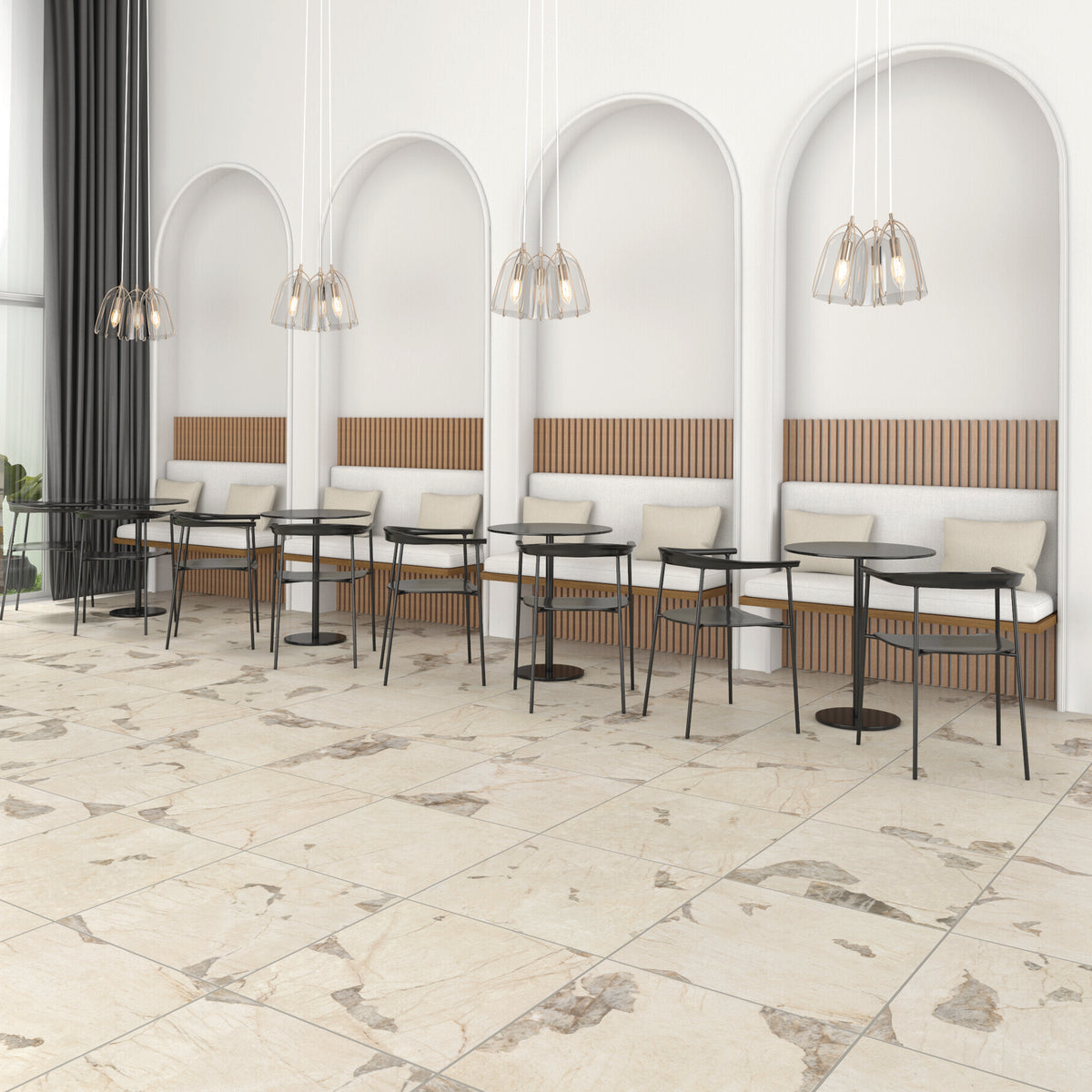 Marazzi - Savoir - 24 in. x 24 in. Colorbody Porcelain Tile - Pierre Polished Installed