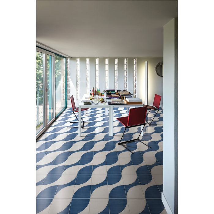 Marazzi - Scenario 8 in. x 8 in. Glazed Porcelain Tile - SR25 Blue Crescent Room Scene